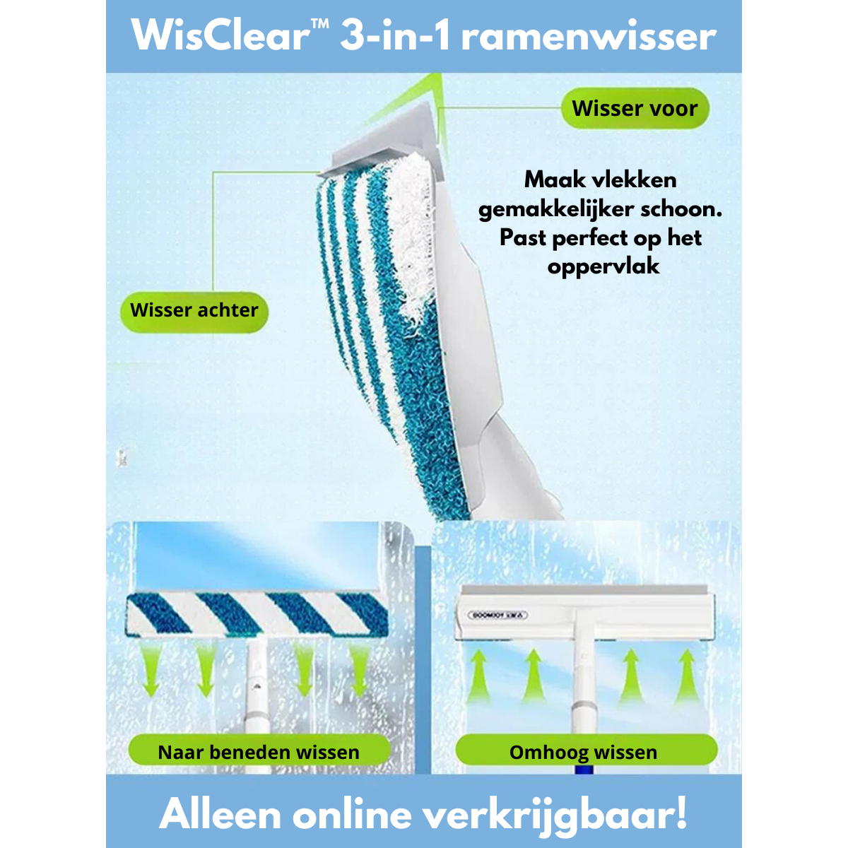 WisClear™ 3 in 1 ramenwisser | Alleen vandaag + 2 GRATIS microvezeldoeken